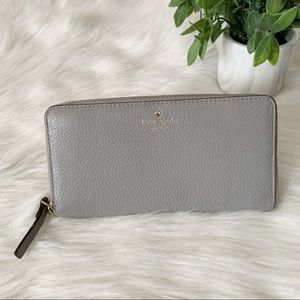 Kate Spade Gray Leather Cobble Hill Lacey Wallet